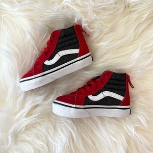Vans Toddler Sk8-Hi Zip Red Black Size 4